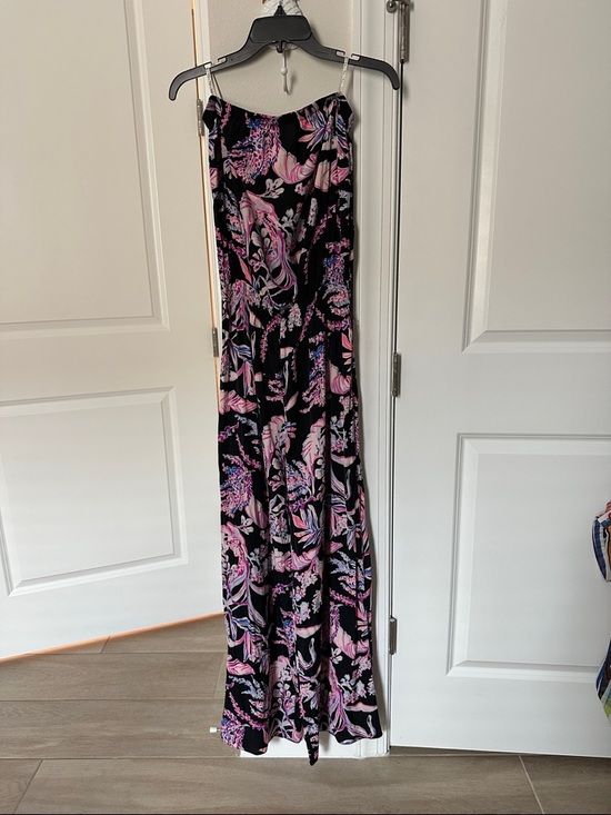 Lilly Pulitzer Pants - Lily Pulitzer Black Floral Maxi Dress with Pink & Purple Print